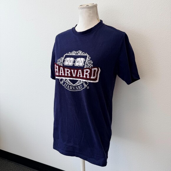 Vintage Harvard T-Shirt Navy Blue Logo Crew Neck Short Sleeve Womens Large - Picture 3 of 12